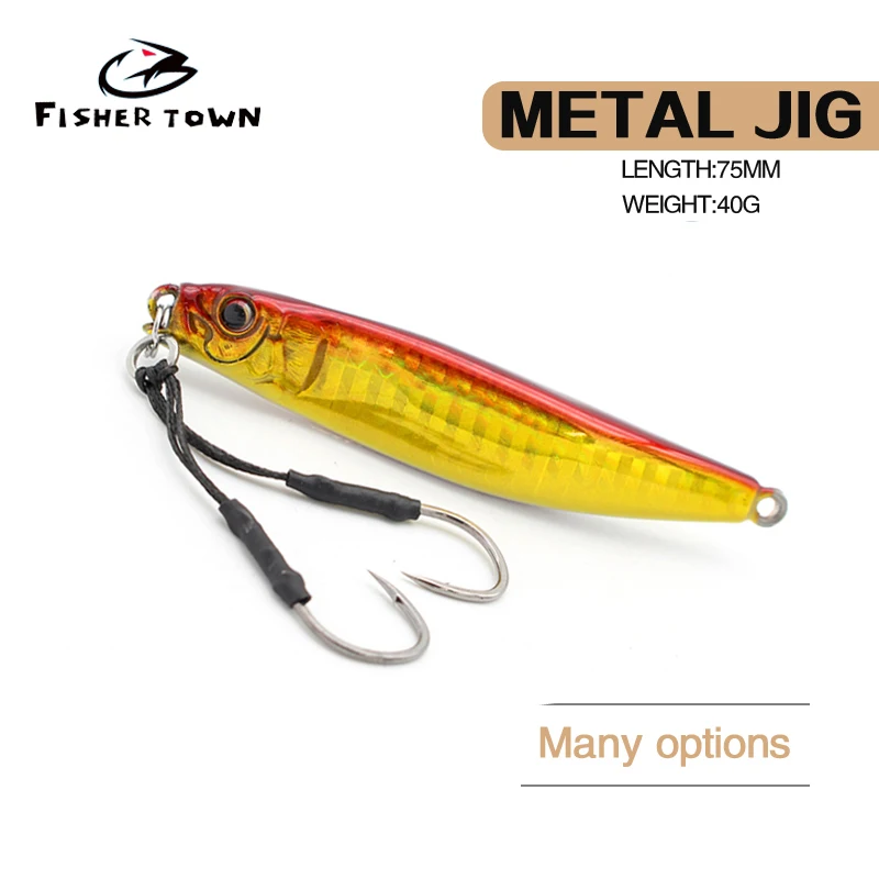 Fisher Town RANGE Casting Metal Jig 10/20G Shore Cast Jigging Spoon Sea Bass Fishing Lure Smelt Artificial Bait Spinning Tackle