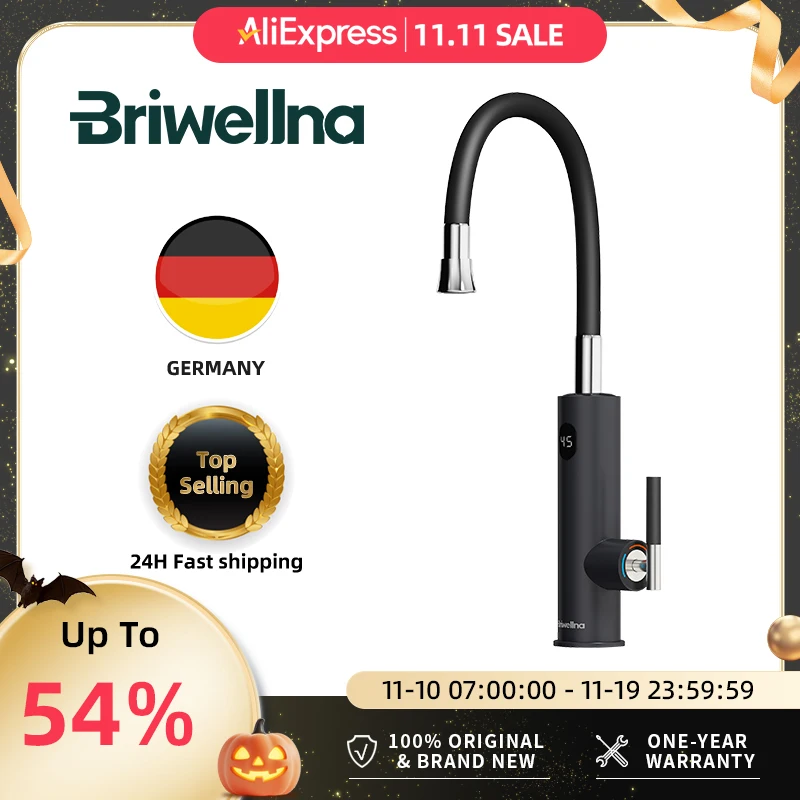 Briwellna เครื่องทําน้ําอุ่นไฟฟ้า 220V 2 ใน 1 ก๊อกน้ําห้องครัวเครื่องทําน้ําอุ่น Tankless TAP Universal Spout ก๊อกน้ําไฟฟ้า
