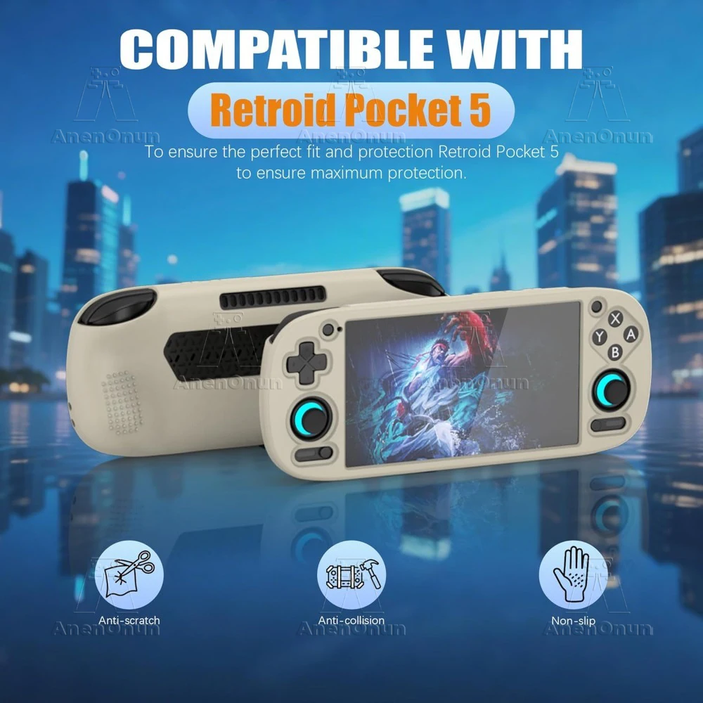 Silicone Protective Case for Retroid Pocket 5 with Lanyard Anti-Fall Anti-Scratch Non-Slip Premium Durable Full Cover Soft Shell