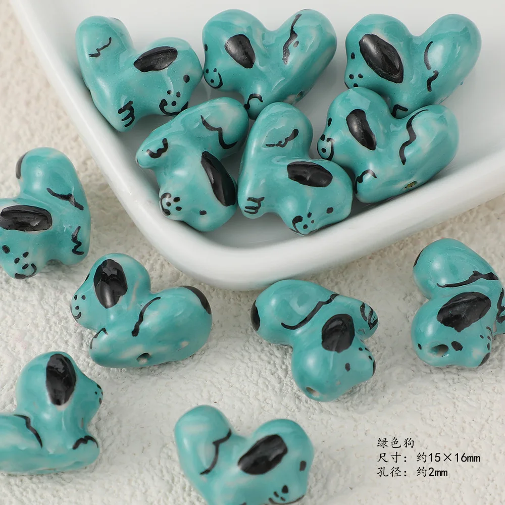 10PCS Colorful Ceramic Animal Collection Beads Loose Spacer Beads For Jewelry Making DIY Bracelet Necklace Accessories