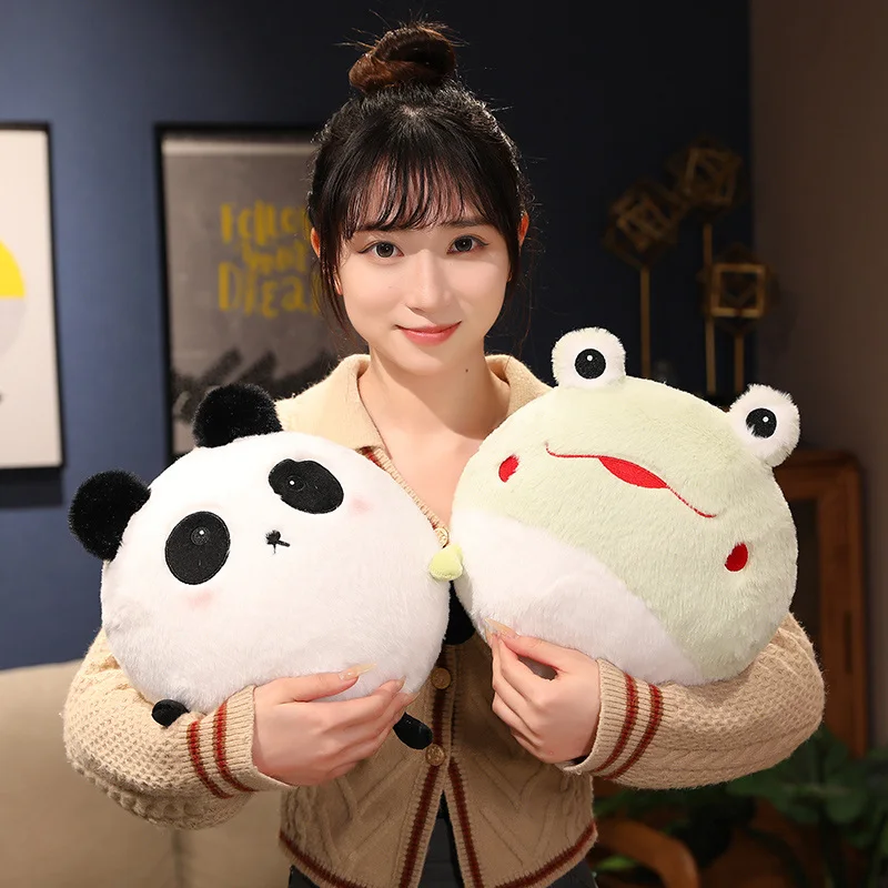 26CM Cartoon Round Sphere Animal Dinosaur Siamese Frog Panda Peluche Toys cuscino morbido imbottito per bambini regalo carino