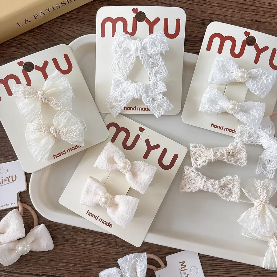 

Cute Lace Bow Hairpins Girls Kids Baby Child Tie Hair Clips Barrettes Accessories Elastic Hair Band Rope Ring Headwear Headdress