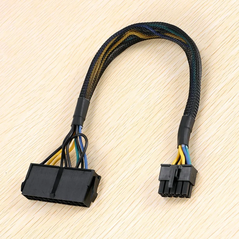 A29F-24 Pin To 10 Pin ATX PSU Main Power Adapter Braided Sleeved Cable For IBM For Lenovo PC And Servers 12-Inch(30Cm)