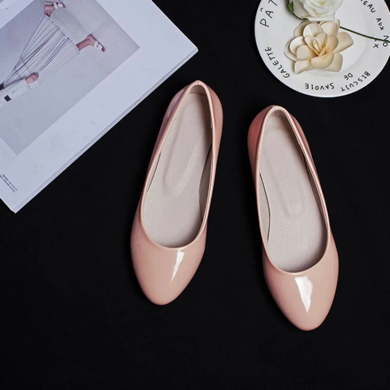 Kolnoo New Style Hot Sale Women's Flats Shoes Patent Leather Ballets Four-colors Large Size 35-47 Evening Daily Fashion Shoes