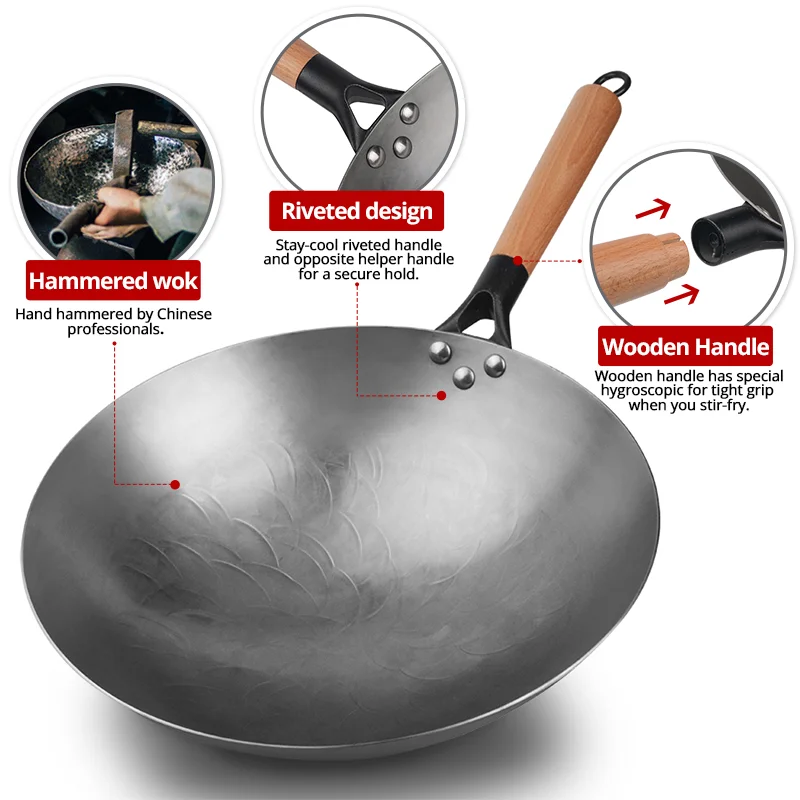 Ferro artesanal chinês Wok par - Cast Iron Corn avaliação e preço