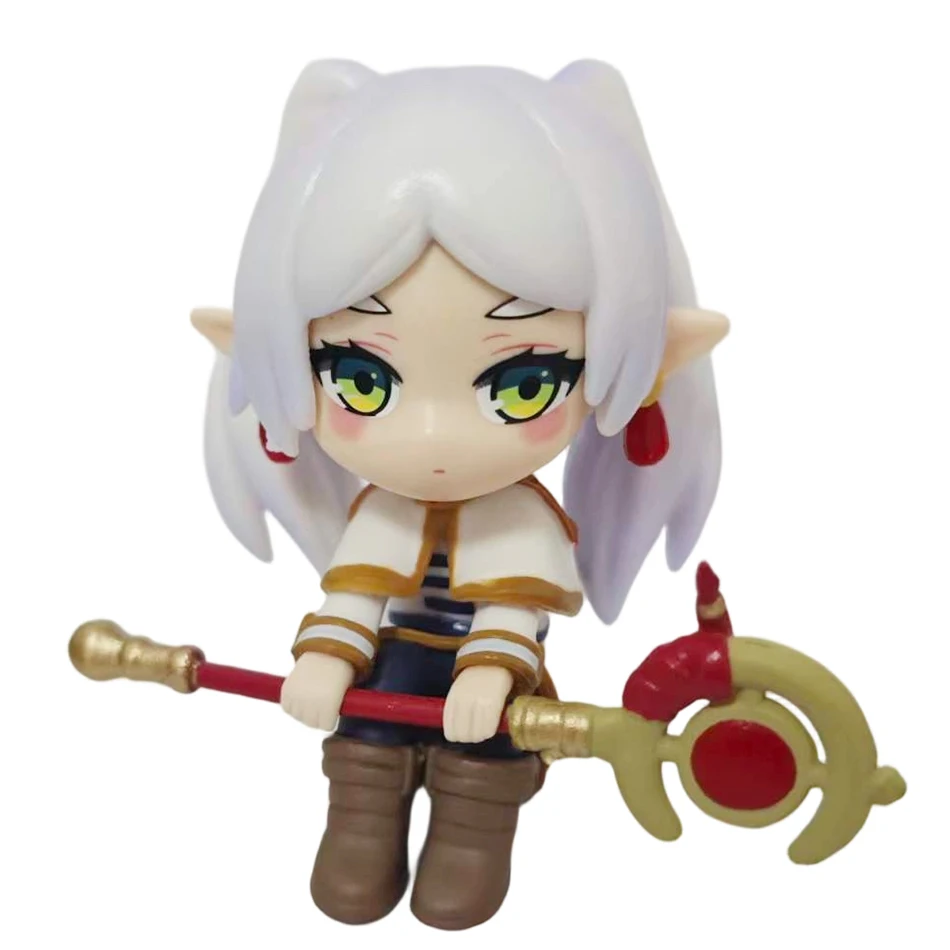 Frieren Beyond Journey's End Anime-Charakter Frieren Q-Version sitzende Figur aus PVC, Sammlermodell, Geschenk für Anime-Fans – Detail 6