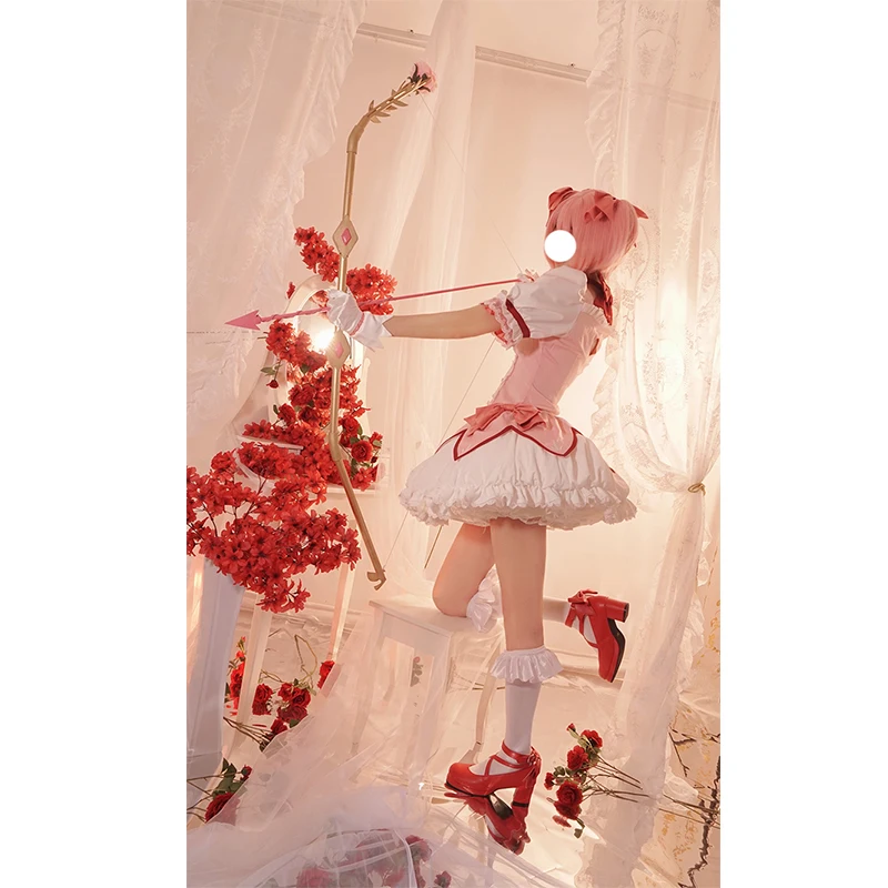 Kaname Madoka Cosplay łuk ze strzałą różą broń zabawka rekwizyty Puella Magi Madoka Magica Uniform boże narodzenie karnawał Halloween