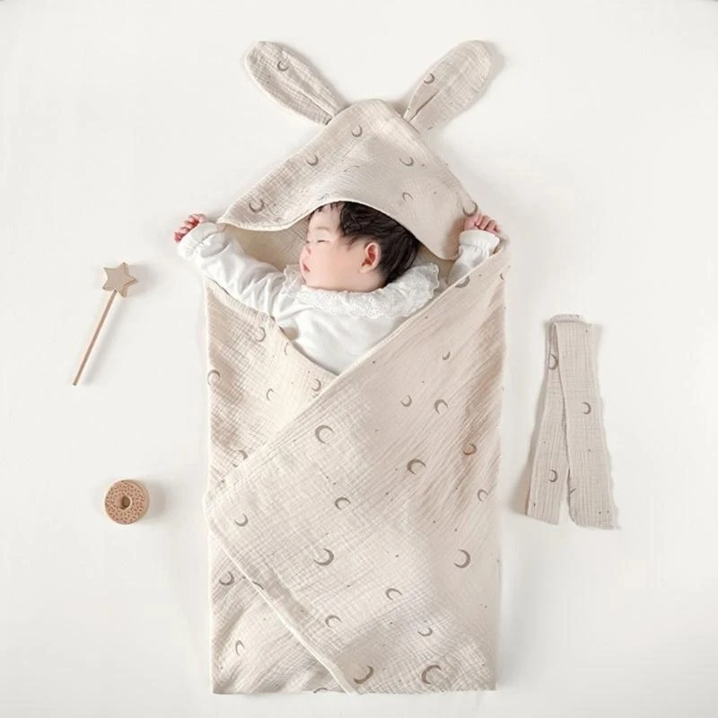 J15U بطانية أطفال لطيفة مكونة من أربع طبقات من القطن لحديثي الولادة بطانية متعددة الأنماط