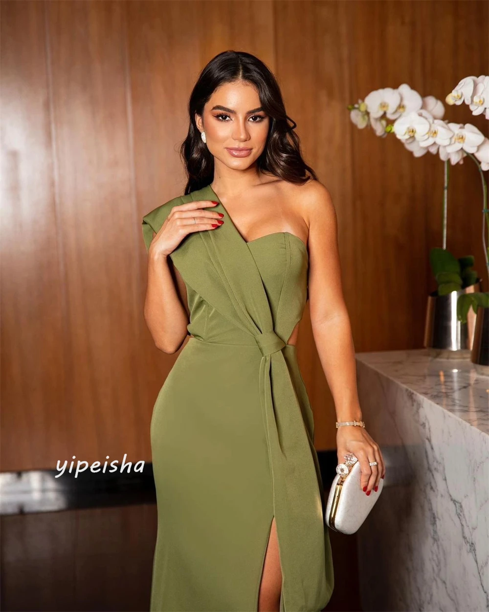 Ball Dress Evening Saudi Arabia Jersey Draped Pleat Cocktail Party Mermaid One-shoulder Bespoke Occasion Gown Long Dresses