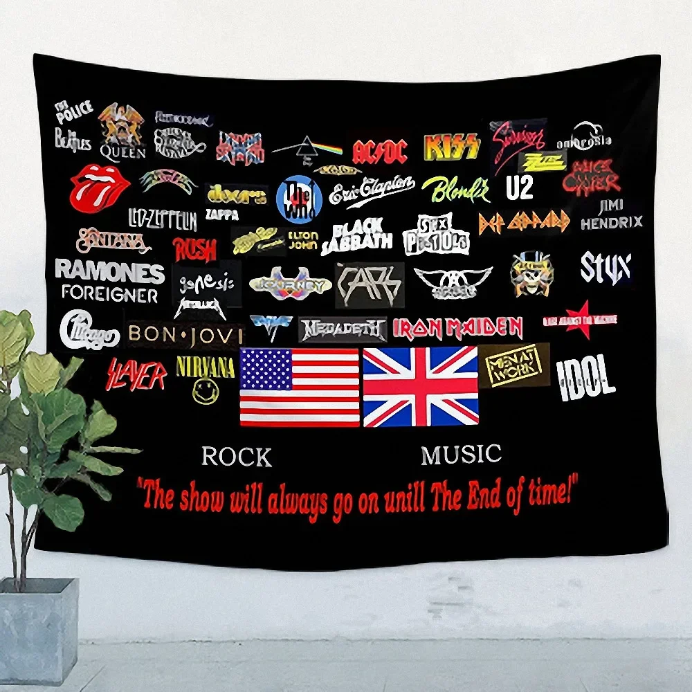 Classic Rock 'n' Roll Hip Hop Reggae Posters High Quality Four Holes Flag & Banner Office Music Studio Room Wall Decoration C3