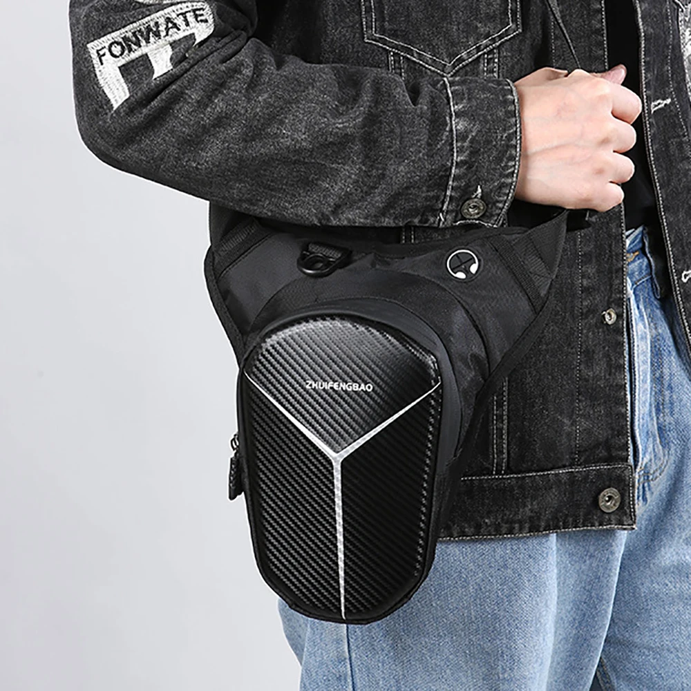 دراجة نارية قطرة الخصر حقيبة الساق مقاوم للماء دراجة نارية الخصر حقيبة الساق الرياضة في الهواء الطلق عادية الرجال النساء الورك بوم حزمة محفظة الهاتف #6