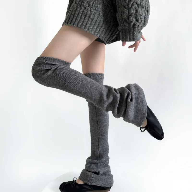 Womens Autumn Winter JK Lolita Style Flared Leg Warmers Harajuku Y2K Cosplay Accessories Knee High Boots Long Socks Legwarmers