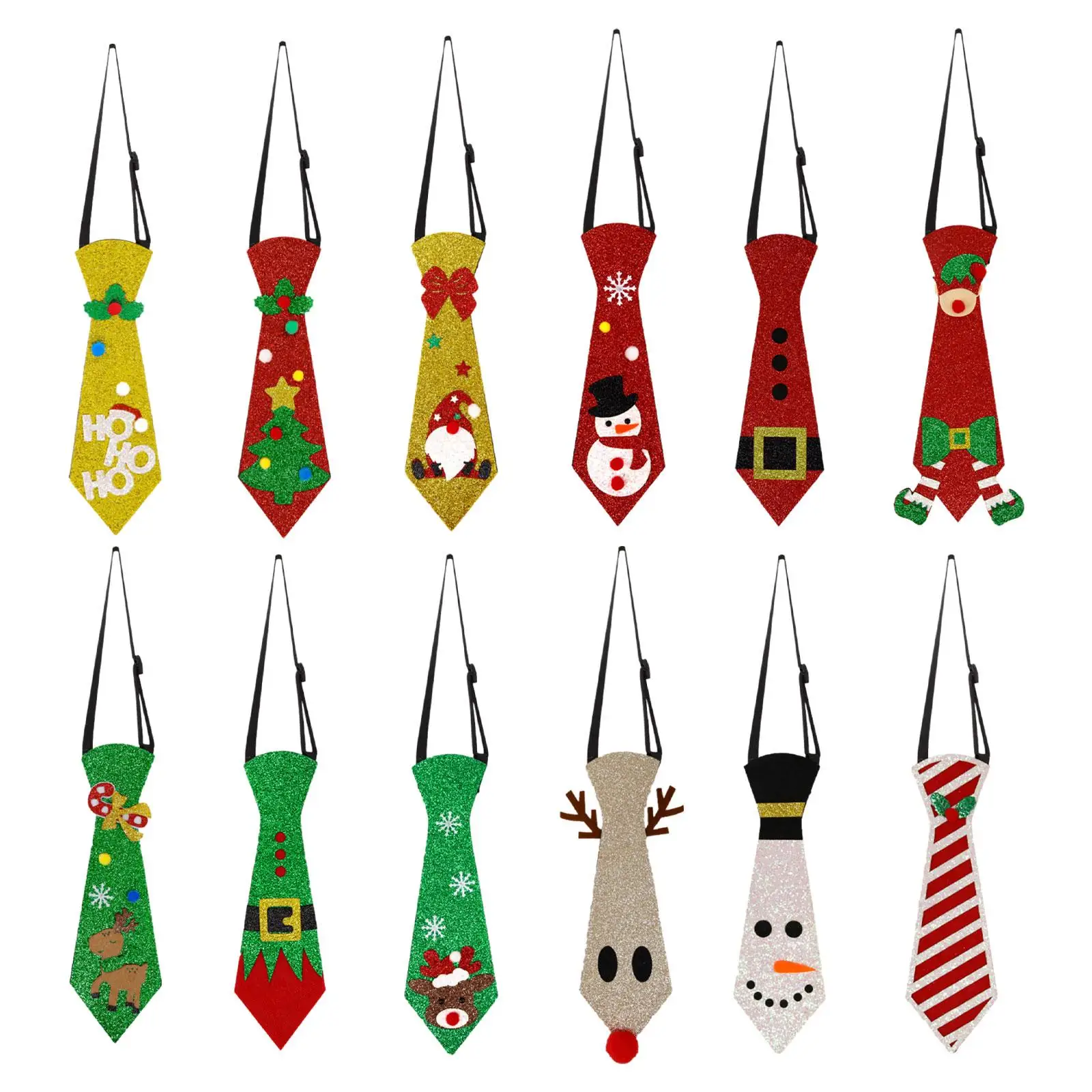 

Christmas Tie Novelty Bright Colors Holiday Necktie for Children Christmas Gift Carnival Stage Performance Ages 3-10 Years Old