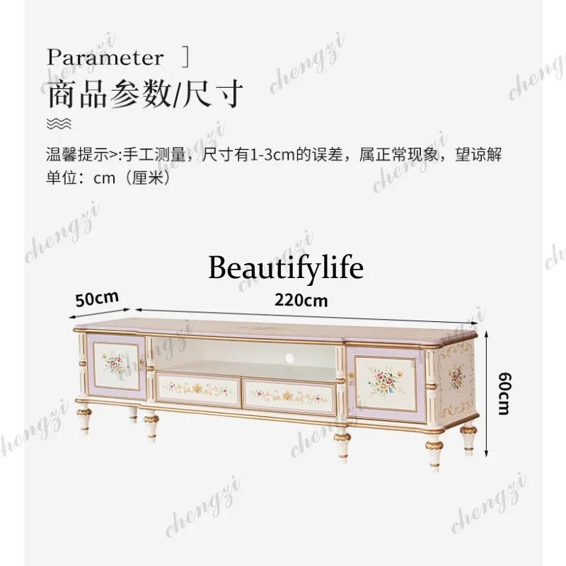 French painted TV cabinet retro living room floor decorative cabinet living room storage cabinet
