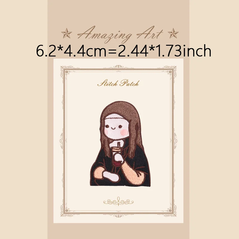1 PC Cartoon Girl Embroidery Patches Creative Fashion Self-Adhesive DIY Appliques for Bags Hats Clothing Phone Case Decoration