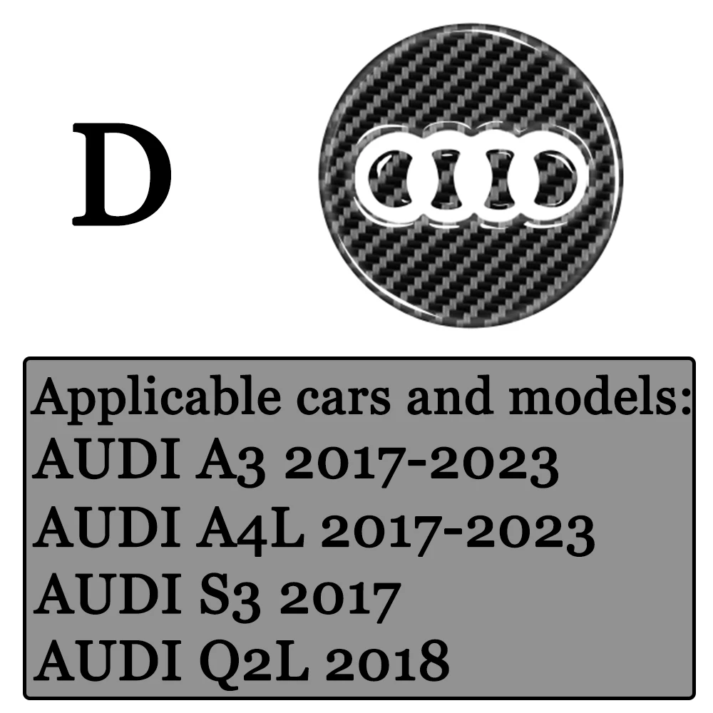 

Кольцо на руль автомобиля, наклейка из углеродного волокна, декоративная крышка для AUDI A3 A4L 2017 2019 2020 20212022 2023 S3 2017 Q2L 2018