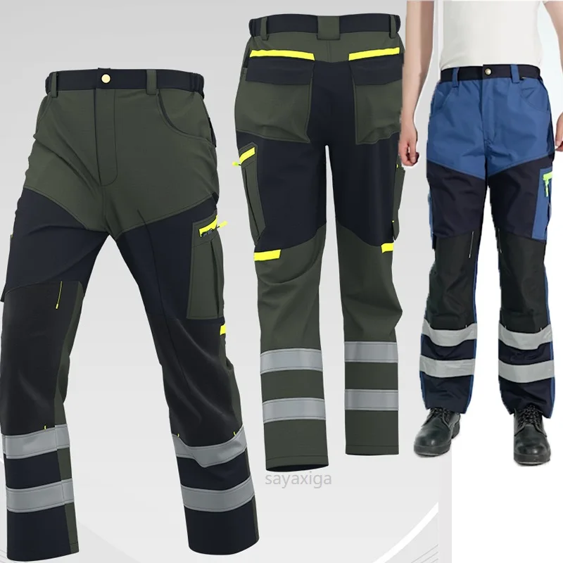 

Безопасные рабочие брюки Hi vis, прочные брюки-карго с карманами, мужские функциональные рабочие брюки, модные уличные брюки Pantalon Homme