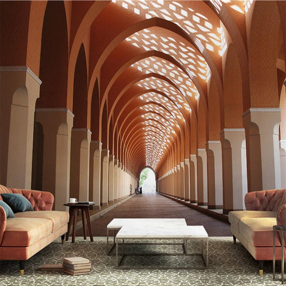 custom extension space wallpaper internet celebrity background palace corridor European wall paper hotel mural home decor items