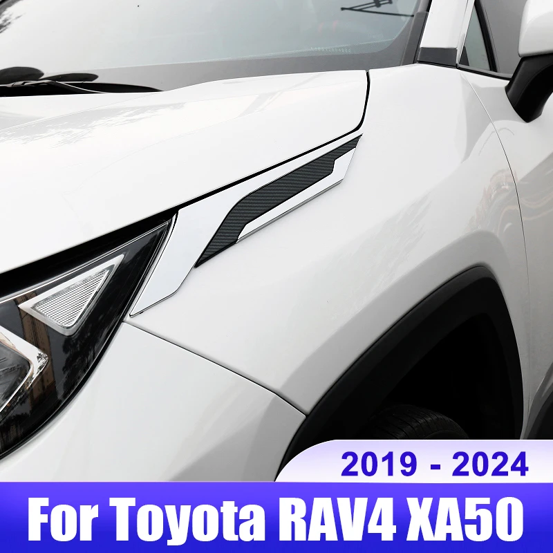 

For Toyota RAV4 XA50 2019 2020 2021 2022 2023 2024 RAV 4 Hybrid Car Leaf Board Trim On Shark Gills Decoration Cover Accessories