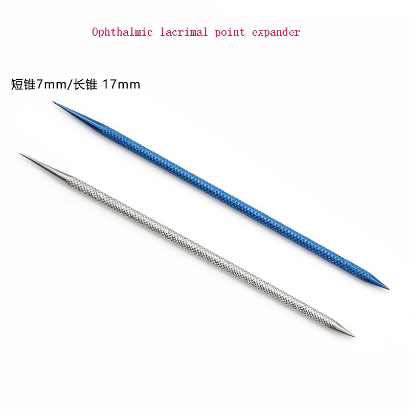 Ophthalmic instruments, stainless steel tear point dilators, titanium alloy double headed tear point spreading instruments, long