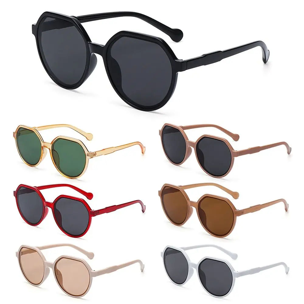 

New Jelly Fashion UV Protection Sunglasses Women's Trendy Brown Shades Popular Unique Beige Round Frame Sun Glasses