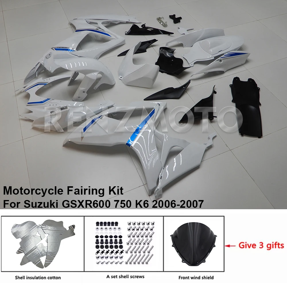 

Motorcycle Fairing Set Body Kit Plastic For Suzuki GSX-R600 R750 2006-2007 K6 Accessories Injection Bodywork S0606-107a