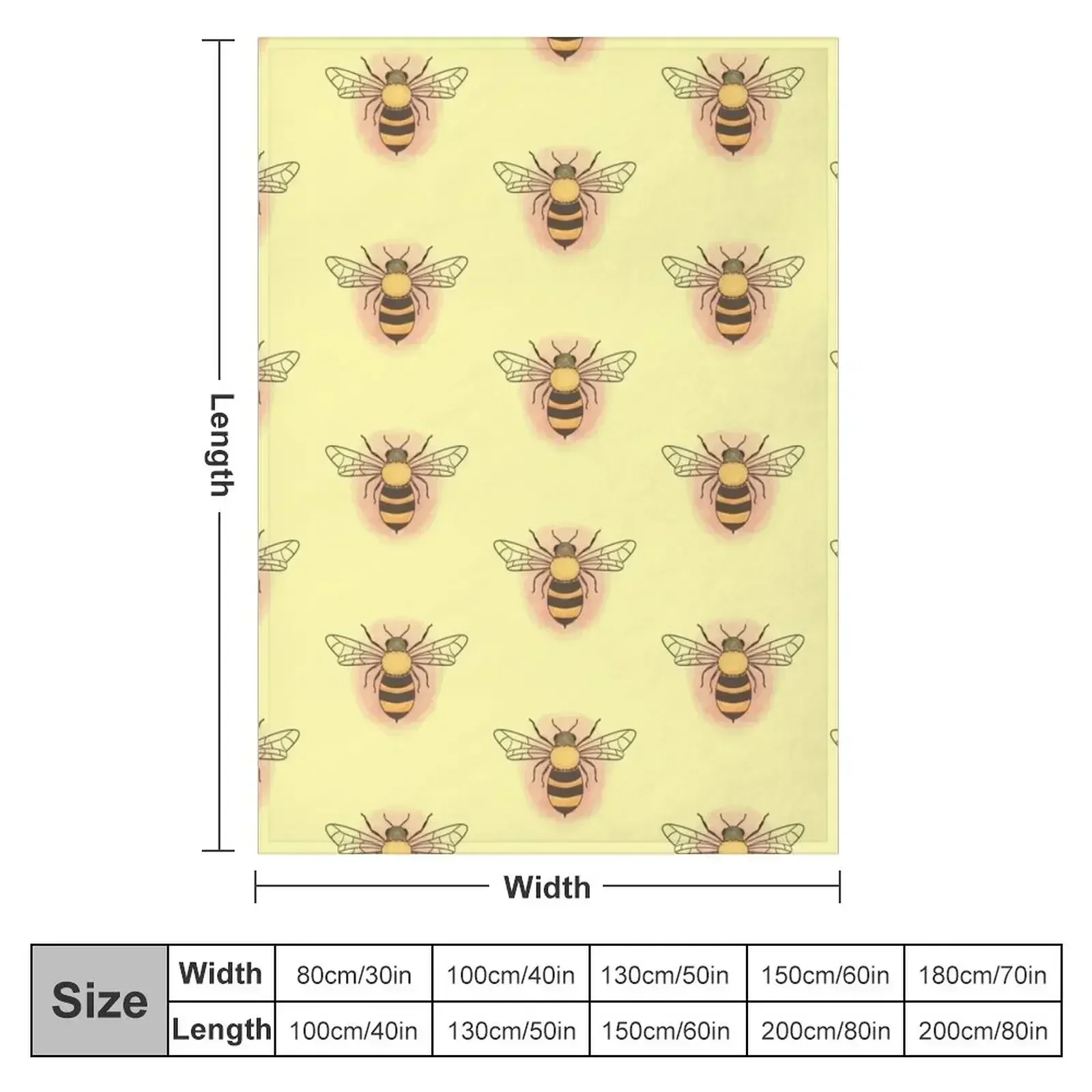 New Honeybee Throw Blanket Furry Luxury Designer Thermals For Travel Hairy Blankets