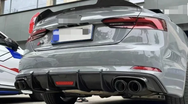 JCHEY ABS Gloss Black Rear Bumper Lip Diffuser Spoiler With Lamp for Audi A5 Sline S5 B9 Sport 2017-2020 Rear Lip Diffuser - view 5