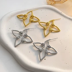 European and American Pentagram Woven Knot Starfish Personalized Creative Design Fashionable 925 Silver Needle Earrings