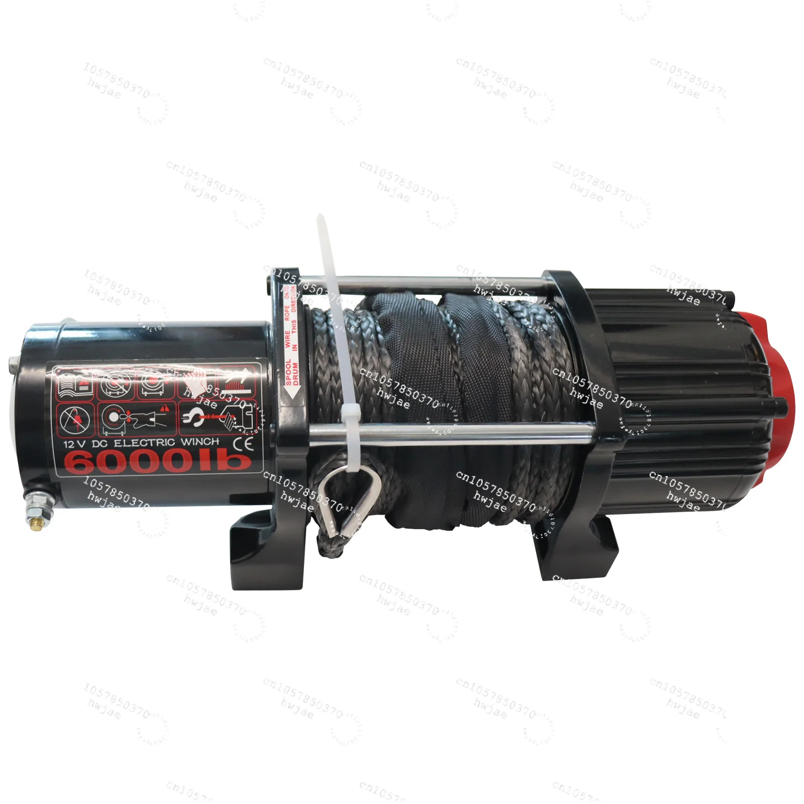 6000 LBS 12V Electric Winch Synthetic Tow Rope Winch Lifting Hoist for 4X4 Car Trailer ATV Truck Off Road Boat