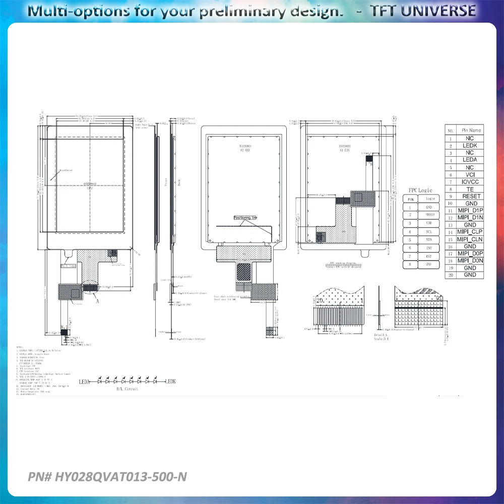 Alto brilho 2.8 polegadas 480x640 LCD MIPI I2C touch ST7701S driver IC IPS display capacitivo touch 670nits para uso industrial