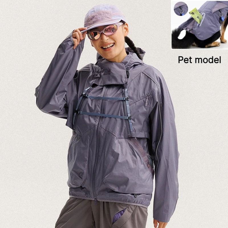 Waterproof Dog Outdoor Jacket 3-Layer Nylon Fully Stitched Seams Windproof Trendy Matching Style Pet Jacket