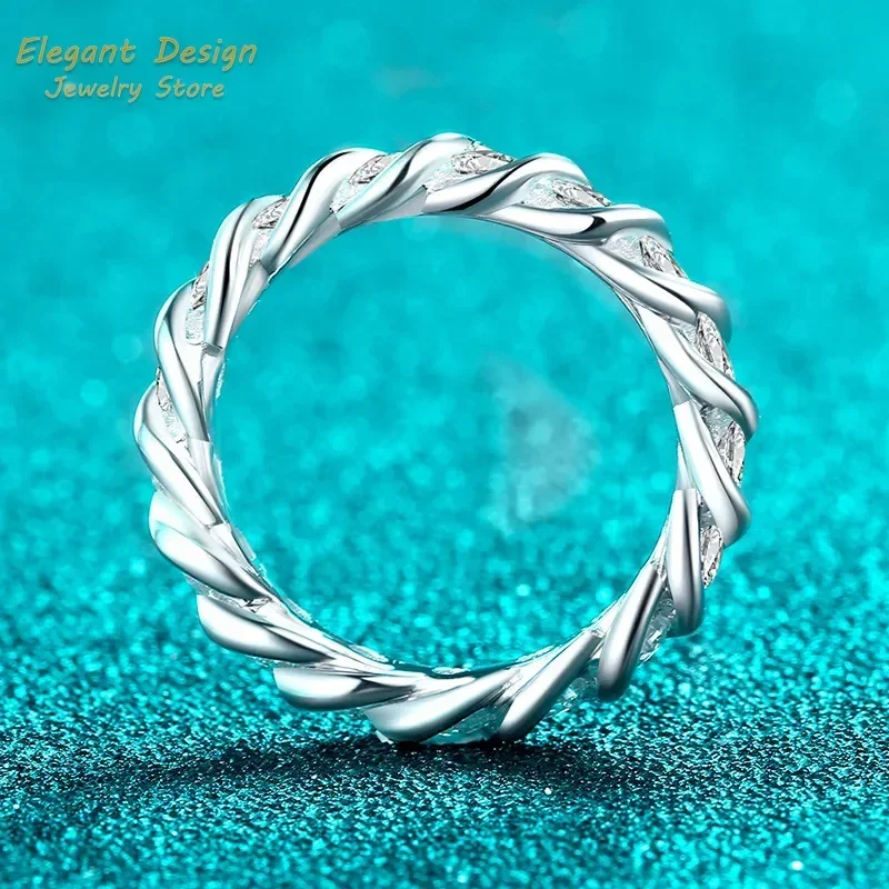 Full Moissanite 1.7ct Luxury Screw Design Platinum Pt950 Rings Trendy for Charms Women Party Fine Jewelry Valentine's Day Gift
