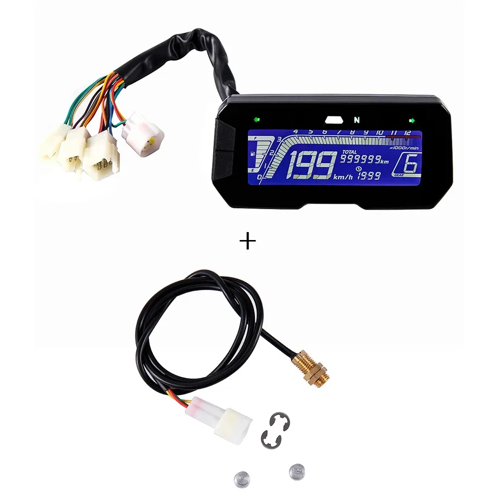 

EVOMOSA 12000RPM Universal Motorcycle LCD Digital Speedometer Backlight Motorcycle Odometer for 2,4 Cylinders Meter For CB300