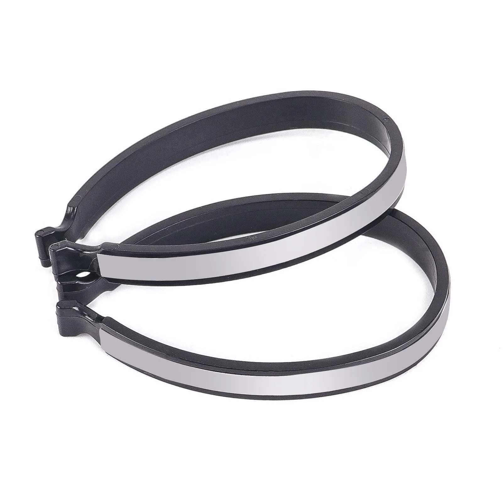 A Pair Bicycle Reflective Pants Clip Mountain Bike Riding Equipment Pants Clip Ring with Reflective Label Cycling Pants Ring