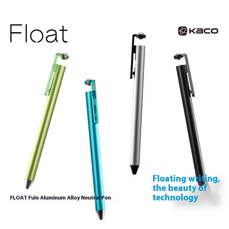 KACO 0.5mm Black Gel Pen,Aluminum Alloy Body with Floating Design,Smooth Ink for Students& Office Use, Ergonomic&Large Refill