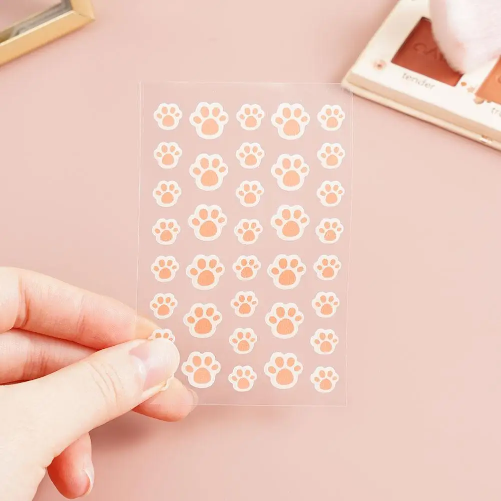 رقعة بثرة حب الشباب الغروانية المائية 36 قطعة لطيفة على شكل كفوف قطة لامتصاص حب الشباب، غير مرئية لحب الشباب D W3I3 #5