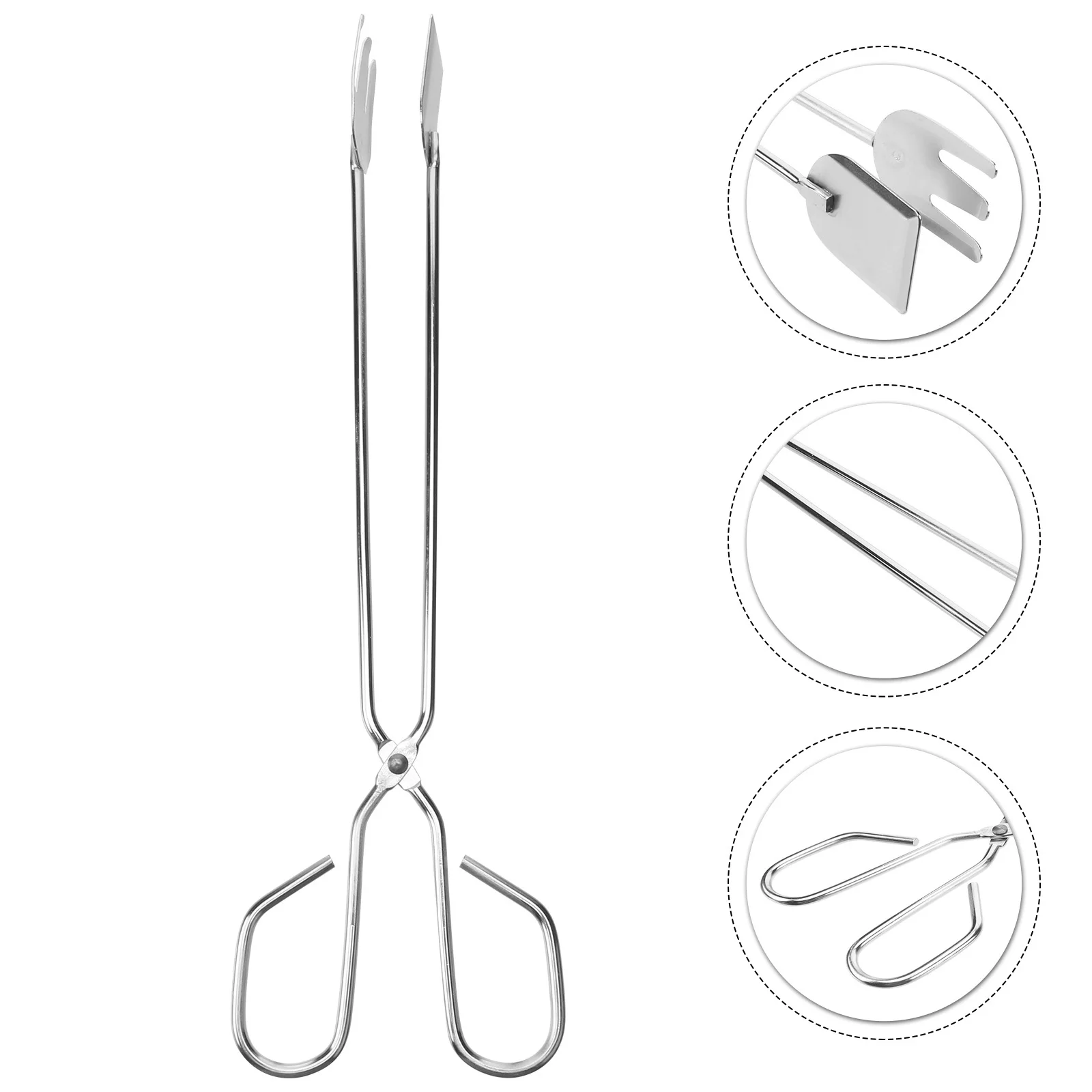 

4 шт., щипцы для мусора из нержавеющей стали, 32 см, длинная ручка, ножничная форма, инструмент для захвата для кемпинга, барбекю, пешего туризма, мусорный коллектор