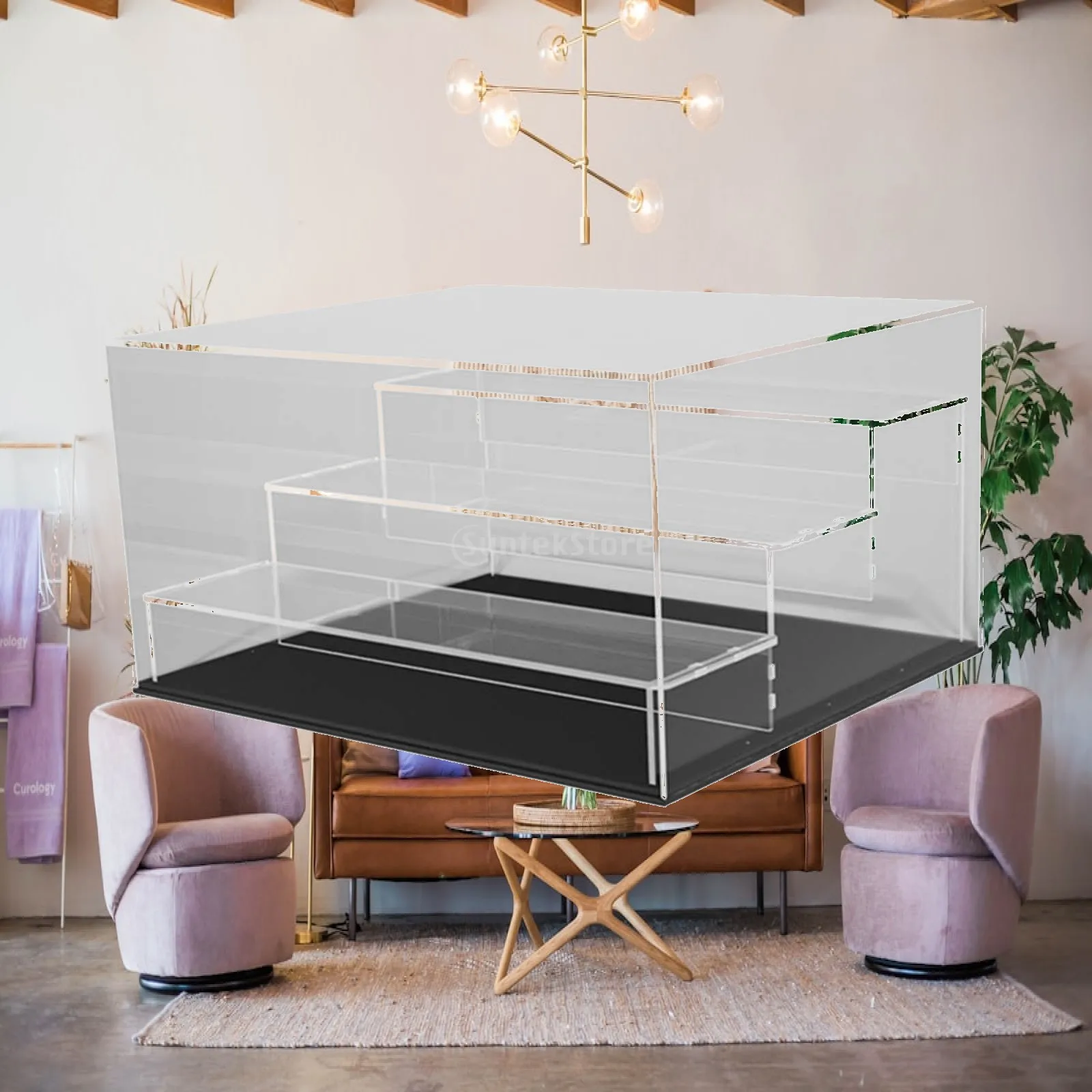 

Clear Acrylic Display Case for Toy Cars Dustproof Storage Shelf for 1/64 Figure Miniature Collectible Models