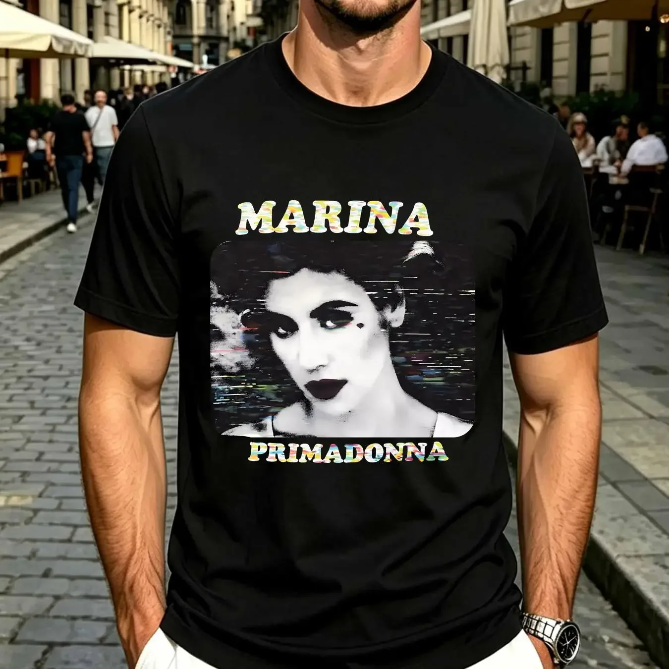 washed T Shirt Marina and the Diamonds Primadonna Size 3X vintage Washed Top For Everyday Wear Comfortable Versatile Slightly