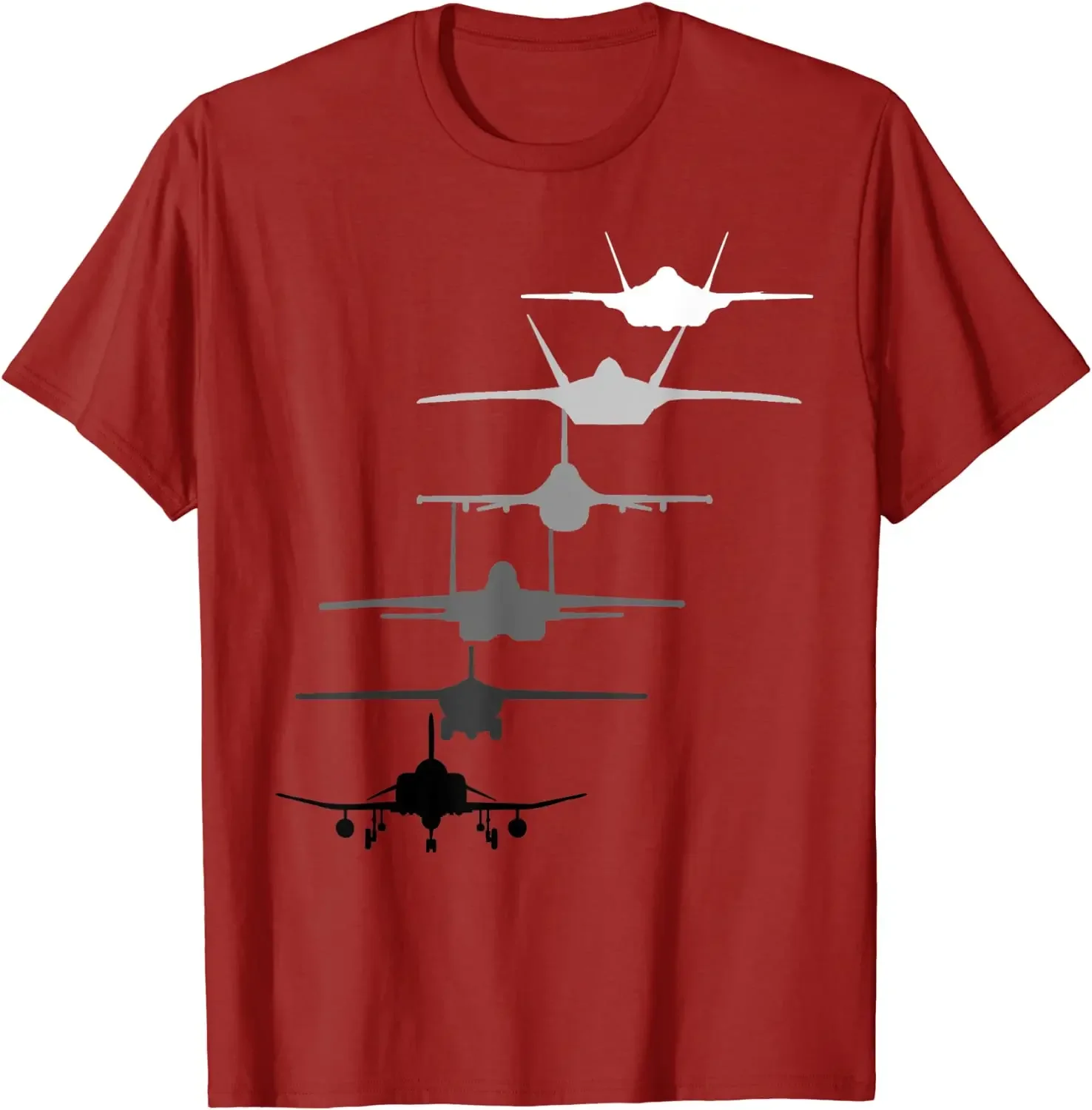 USA Air Force Fighter Jets F-4 F-111 F-15 F-16 F-22 F-35 Men T-Shirt Short Casual 100% Cotton Shirts Mens Clothing