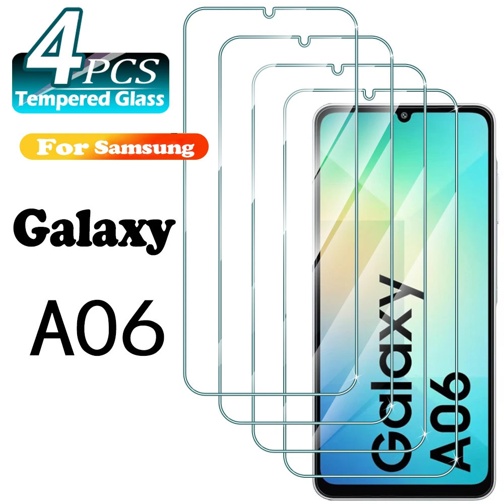 1Pcs/4Pcs For Samsung A06 Glass Samsung Galaxy A06 Tempered Glass Protective Full Cover HD 9H Screen Protector Samsung A06 A 06