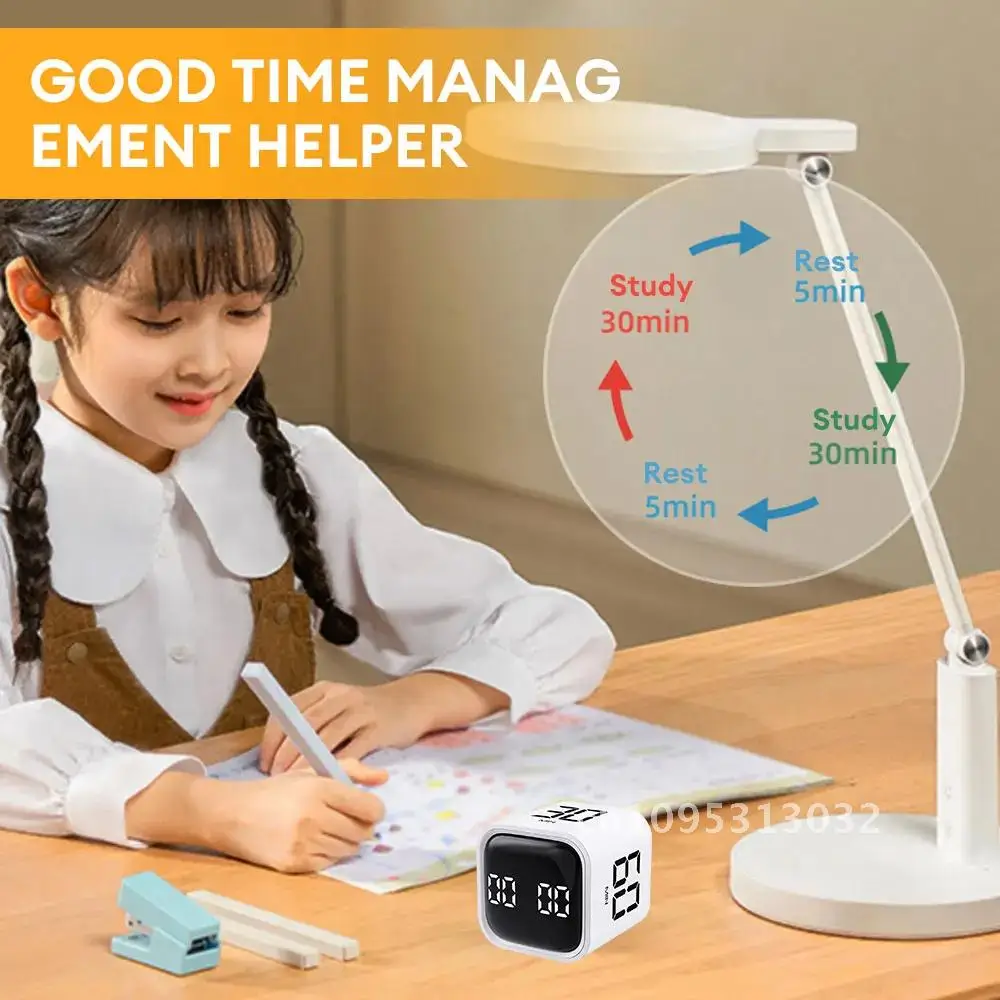 

Mini Digital Timer Gravity Timer Cube Sensor Learning Timer 4 Time Preset Dual Modes Cooking LED Display Flipping Countdown