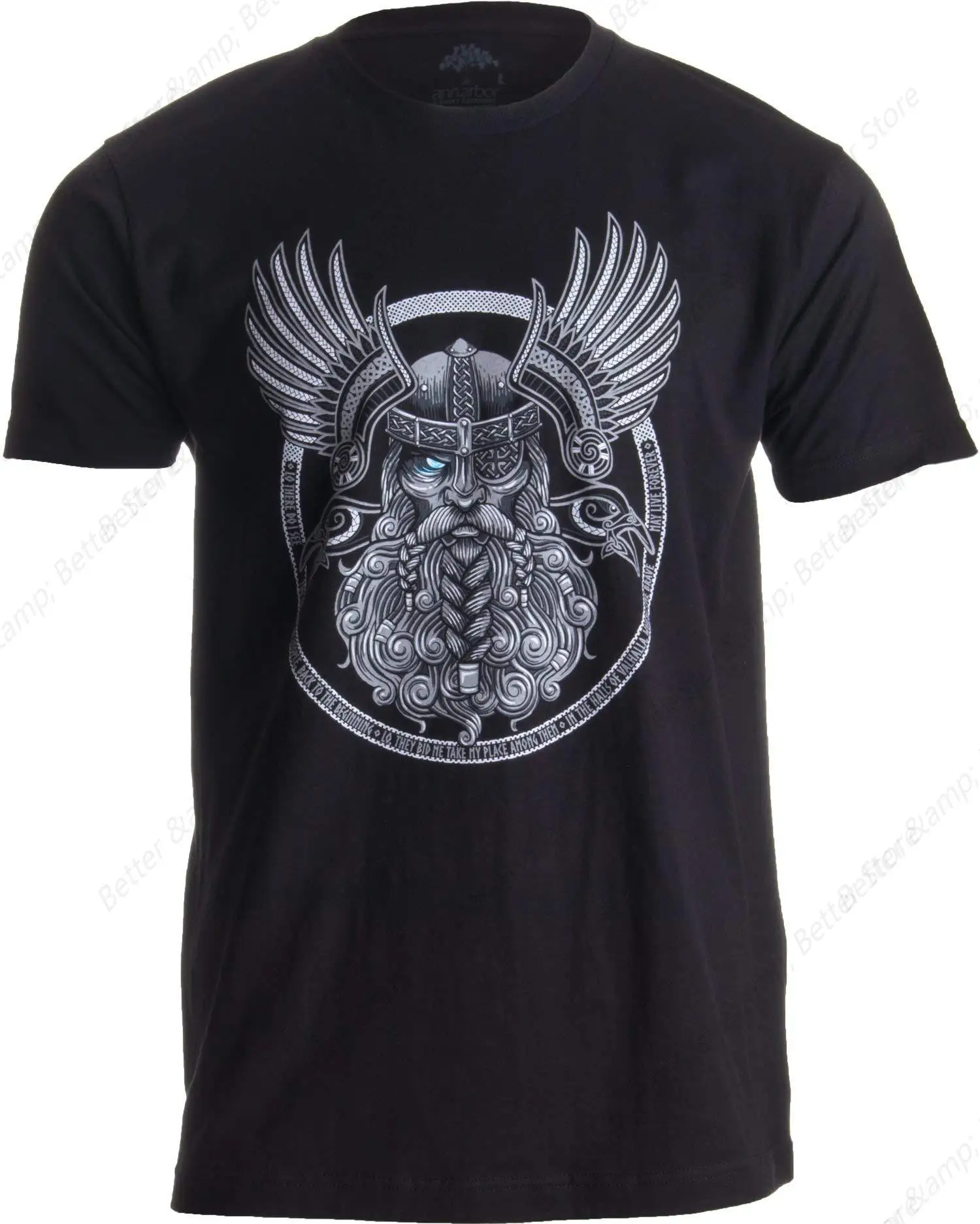 Odin Norse Mythology God Valkyrie Valhalla Viking Raven Nordic Thor T-Shirt