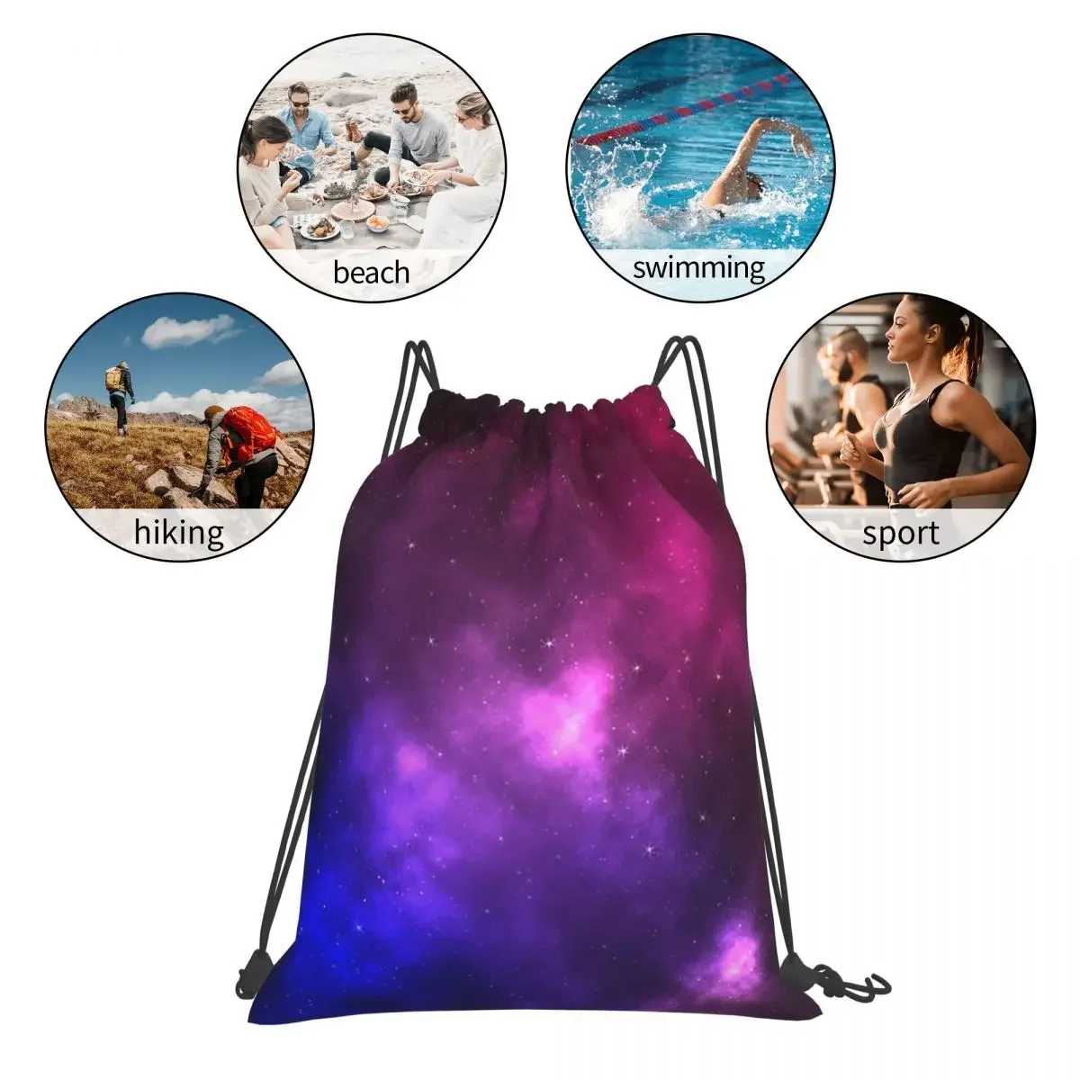 Sacs à dos Galaxy Bisexual Pride pour hommes et femmes, sacs à cordon de proximité portables, sac de rangement de poche Bundle, sac à livres d'école, mode