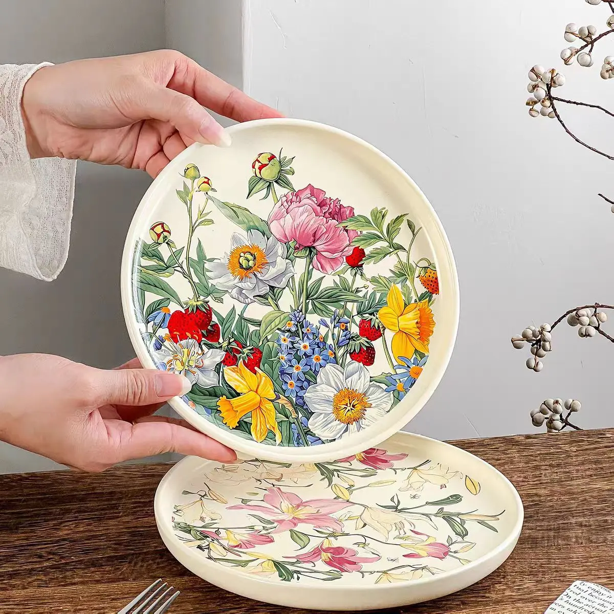 piatto-in-ceramica-floreale-creativo-e-romantico-8-pollici-per-insalata-e-pasta-decorazione-vintage-europea-elegante-collezione-di-stoviglie