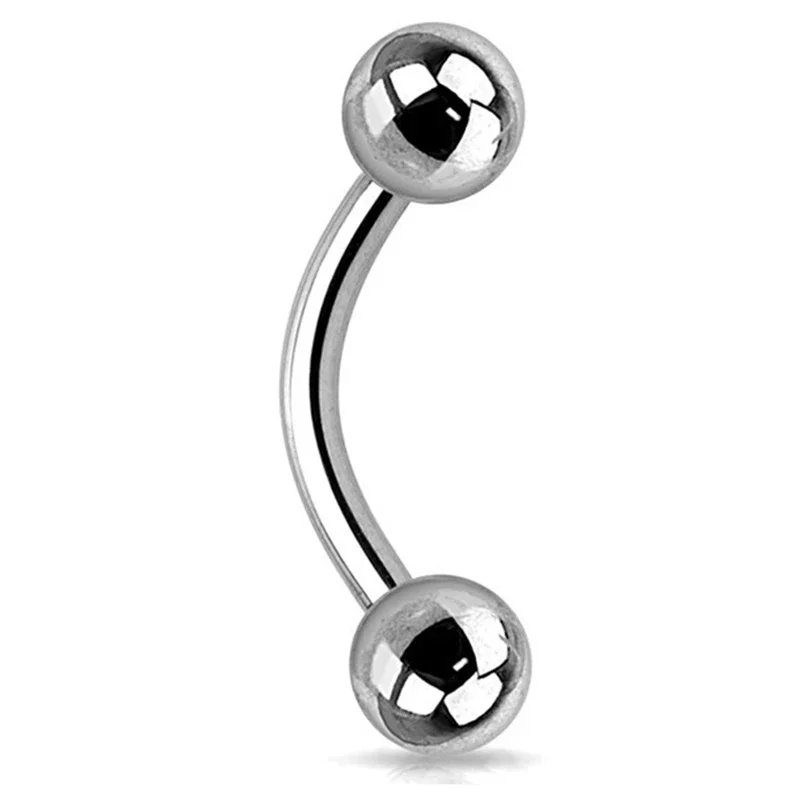 G23 Titanium PIERC Eyebrow Ring Curved Barbell With Balls Ear Helix Tragus Hip Hop Rock Cartilage Piercing Unisex Body Jewelry