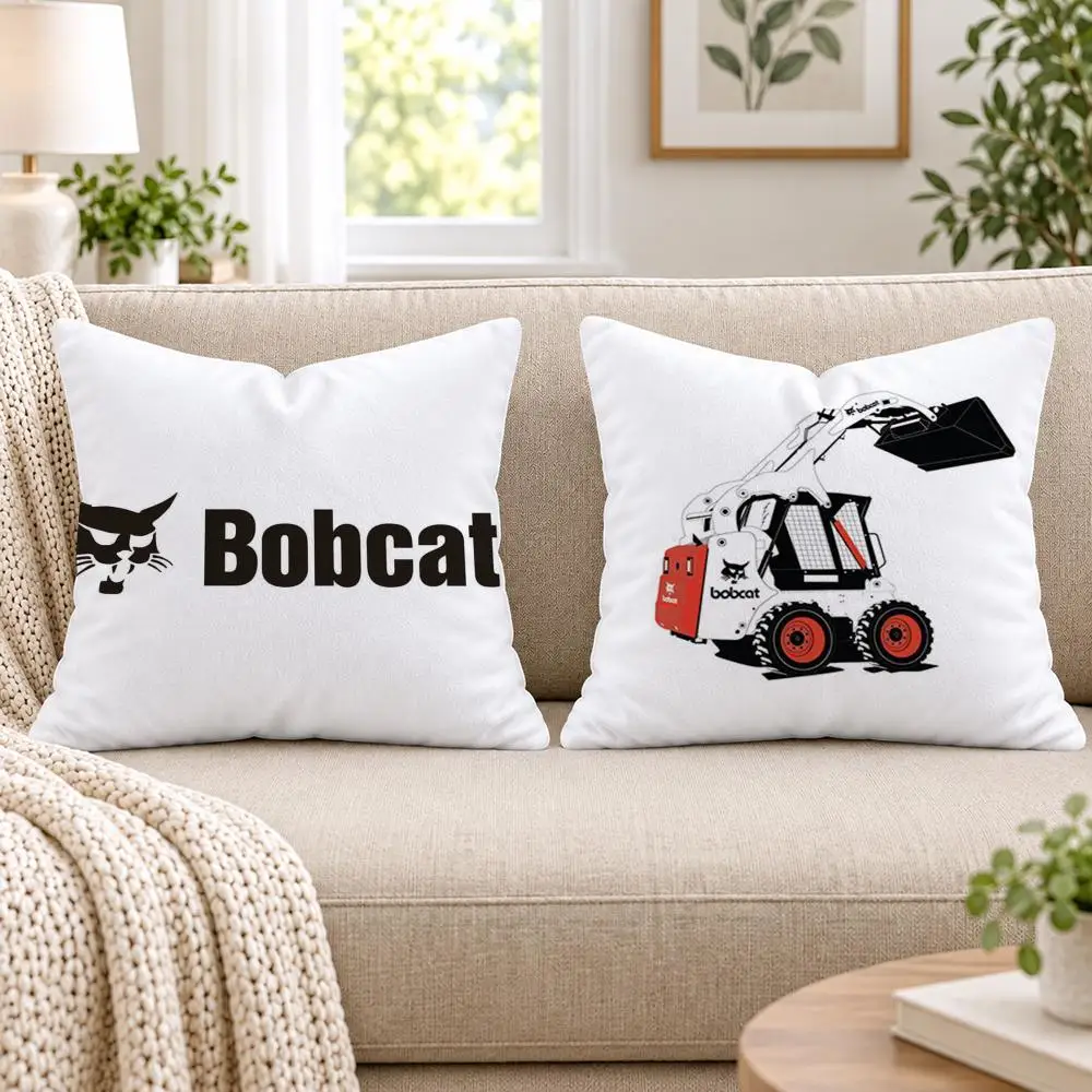Car Cool B-Bobcat Cushion Cover Short Plush Double-Sided Printing Sofa Bedroom Pillow Case Aesthetic Home Decor