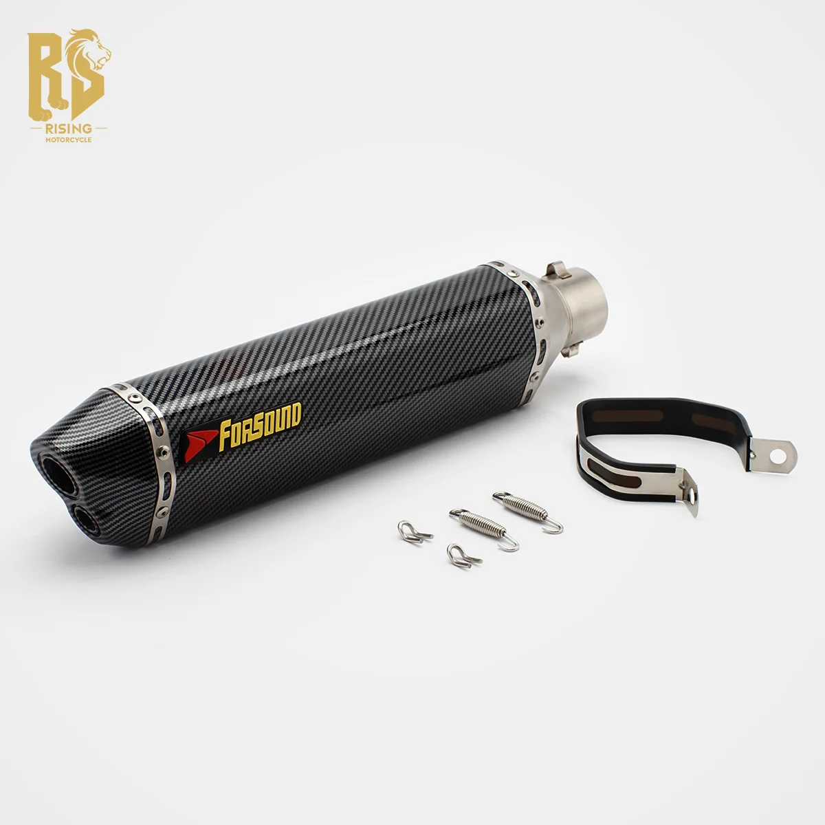 Universal motorcycle exhaust pipe tail extended hexagonal double hole 51MM caliber R15 R3 R6 R1 MT03 CBR250RR CB150 Z250 GSX