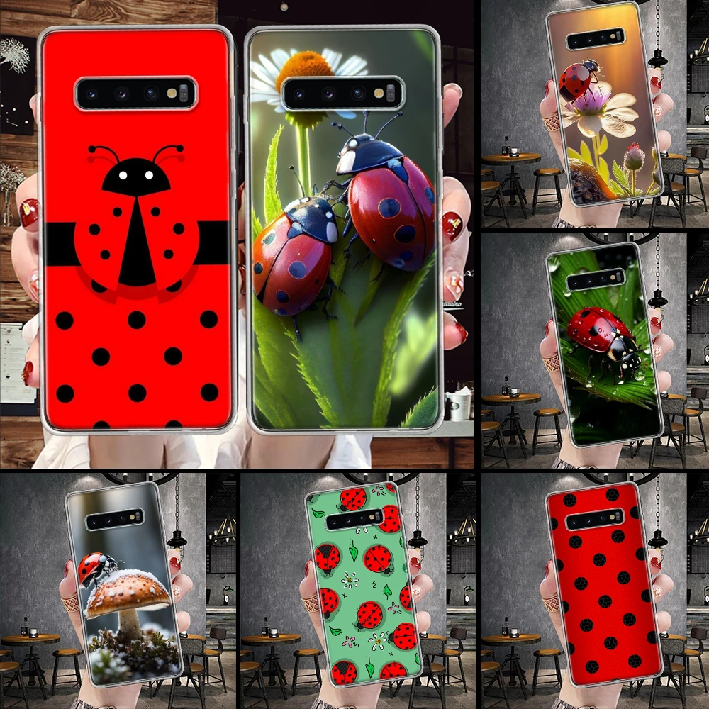 Insect Seven-Star ladybug Phone Case For Samsung Galaxy S21 S20 FE S22 S23 S24 Ultra S10 Plus S9 + S8 S10E Soft Cover Shell Coqu